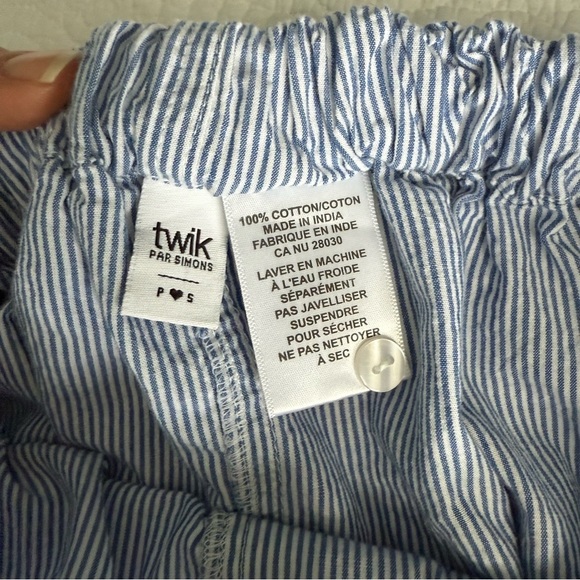 Twik Blue Checked two-button straight-leg pant 100% cotton - Picture 9 of 10